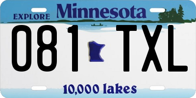 MN license plate 081TXL