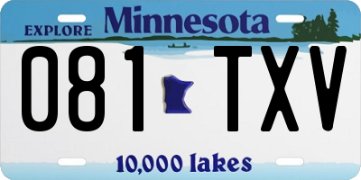 MN license plate 081TXV