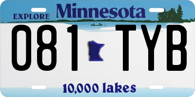 MN license plate 081TYB