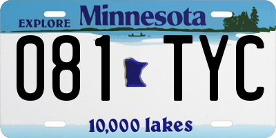 MN license plate 081TYC