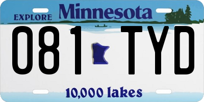 MN license plate 081TYD