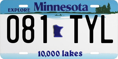 MN license plate 081TYL
