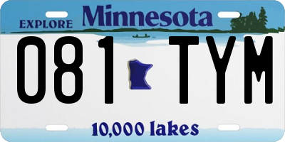 MN license plate 081TYM