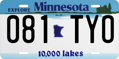 MN license plate 081TYO