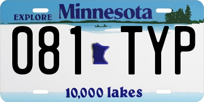MN license plate 081TYP