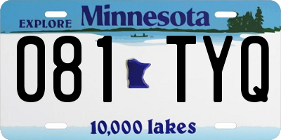 MN license plate 081TYQ