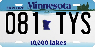 MN license plate 081TYS