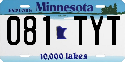 MN license plate 081TYT