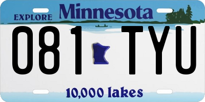 MN license plate 081TYU