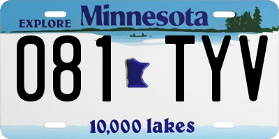 MN license plate 081TYV