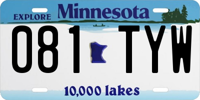 MN license plate 081TYW
