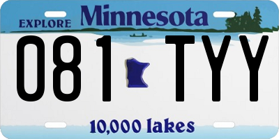 MN license plate 081TYY