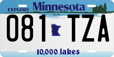 MN license plate 081TZA