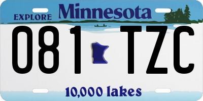 MN license plate 081TZC