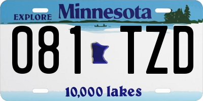 MN license plate 081TZD