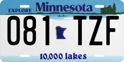MN license plate 081TZF