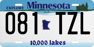 MN license plate 081TZL