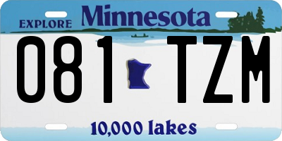 MN license plate 081TZM