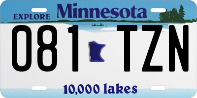MN license plate 081TZN