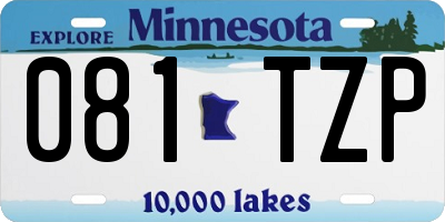 MN license plate 081TZP