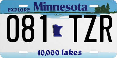MN license plate 081TZR