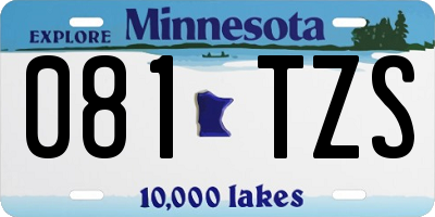 MN license plate 081TZS