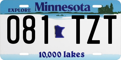 MN license plate 081TZT