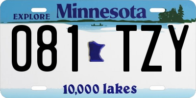 MN license plate 081TZY