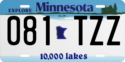 MN license plate 081TZZ