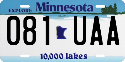 MN license plate 081UAA
