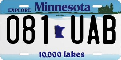 MN license plate 081UAB