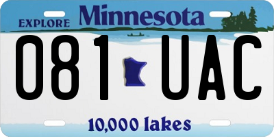 MN license plate 081UAC