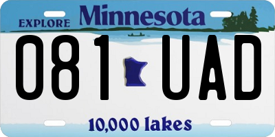 MN license plate 081UAD