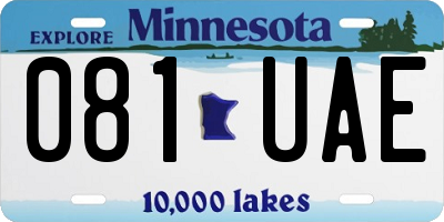 MN license plate 081UAE