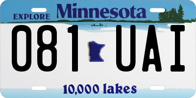 MN license plate 081UAI