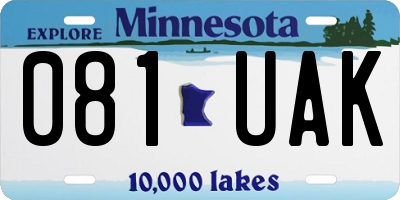 MN license plate 081UAK