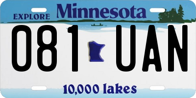 MN license plate 081UAN