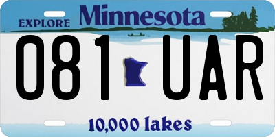 MN license plate 081UAR