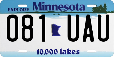 MN license plate 081UAU