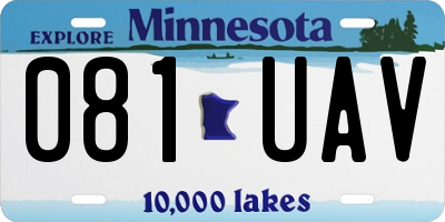 MN license plate 081UAV