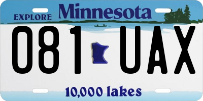 MN license plate 081UAX