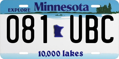 MN license plate 081UBC