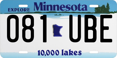 MN license plate 081UBE