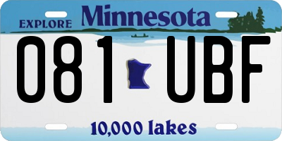 MN license plate 081UBF