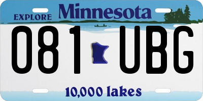 MN license plate 081UBG