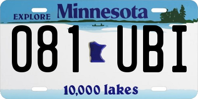 MN license plate 081UBI