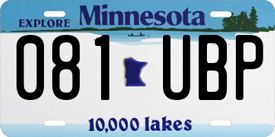 MN license plate 081UBP