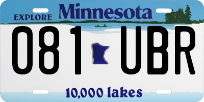 MN license plate 081UBR