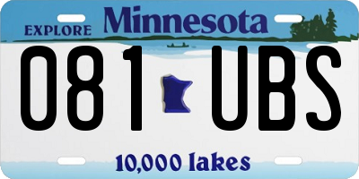MN license plate 081UBS