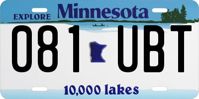 MN license plate 081UBT